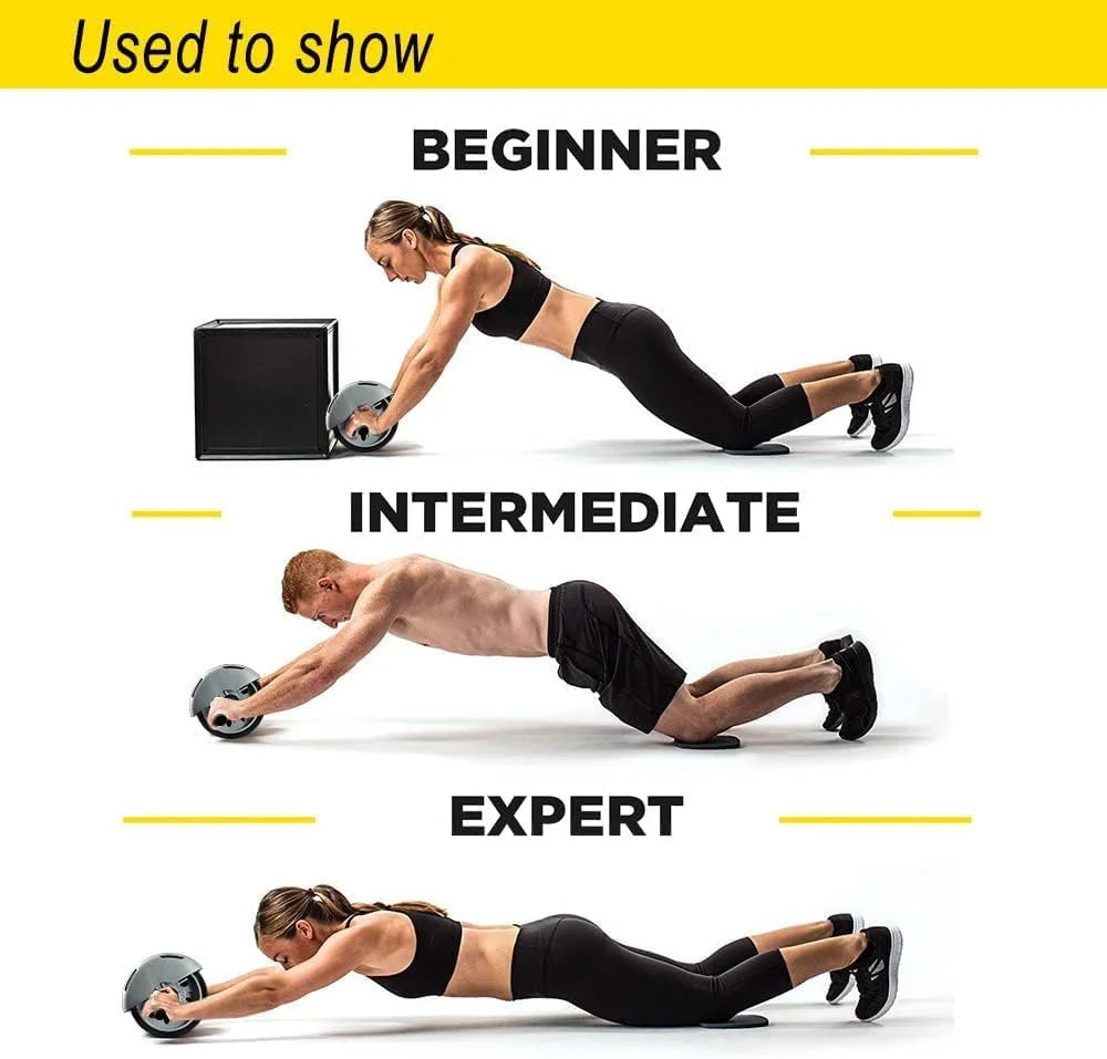 Wheel Fitness Automatic BY Gym Trainer at Core Home Equipmen Beginner Roller Dual for DCJA Exercise Abdominal Or Workouts Rebound