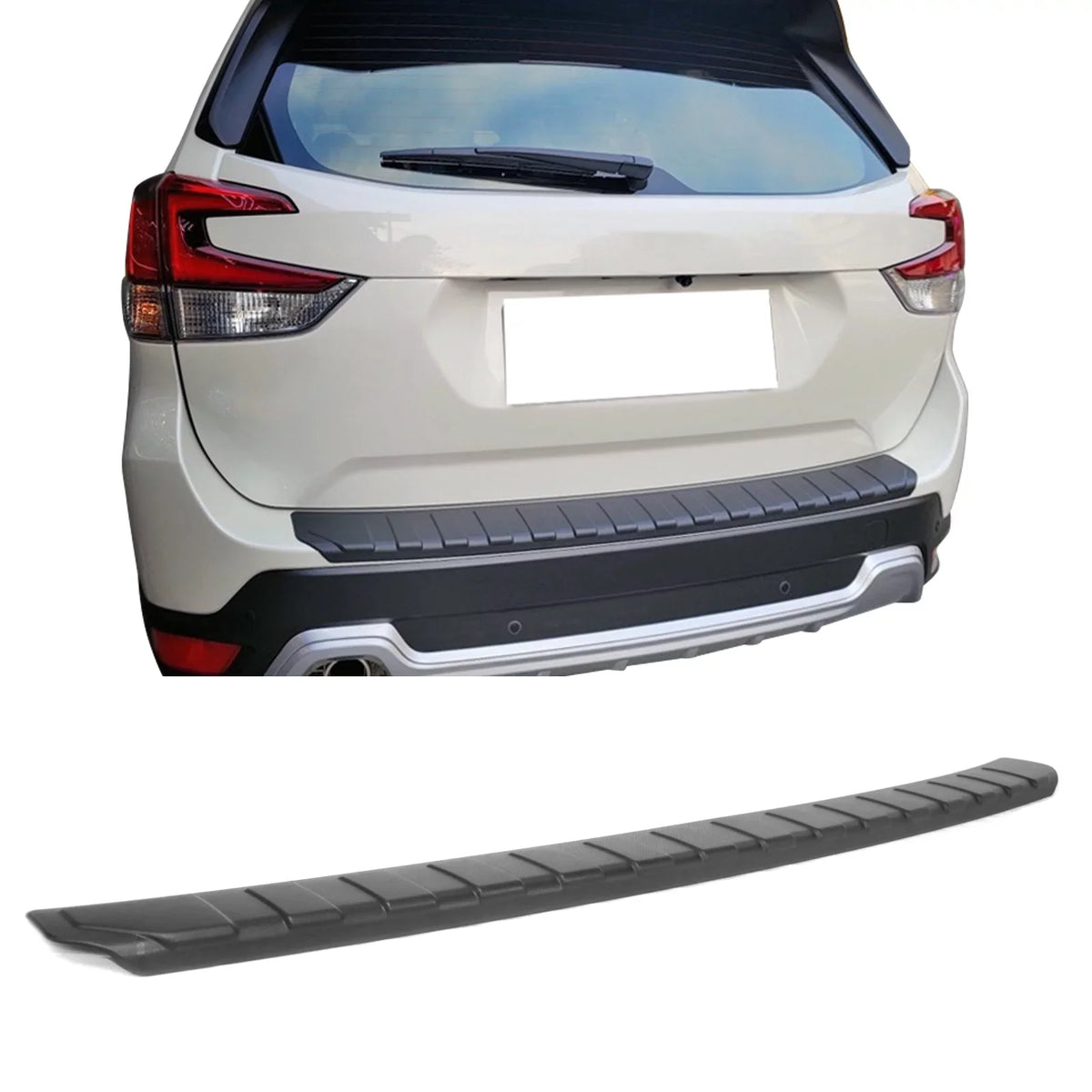 Factory Unpainted Trim Subaru With Style Sill Rear 5th, PP Ikon Trunk Guard Pad Trim Protector 2018-2023 Cover Motorsports Black Compatible Plate Forester Cover Bumper Scratch