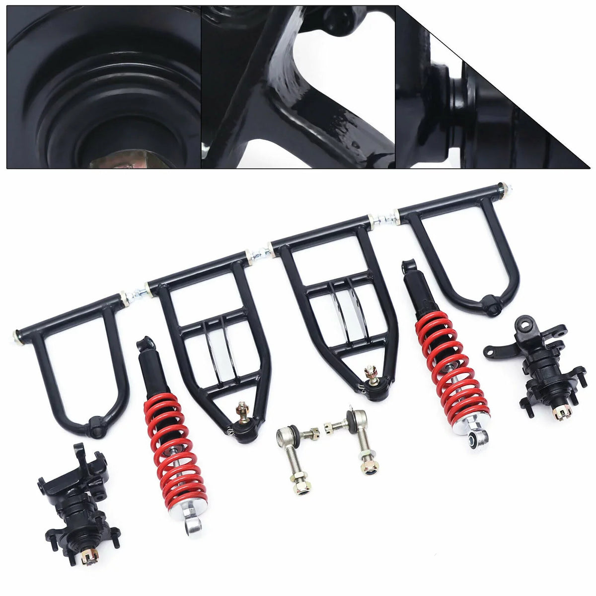 Bike ATV ATV/Go Swingarm Kart Upper/Lower Quad Knuckle A-Arm Steering Spindle Front Go Suspension Kit Upper&Lower For Buggy Swingarm Assembly Suspension Arm Kart For Swing Upper/Lower Arm
