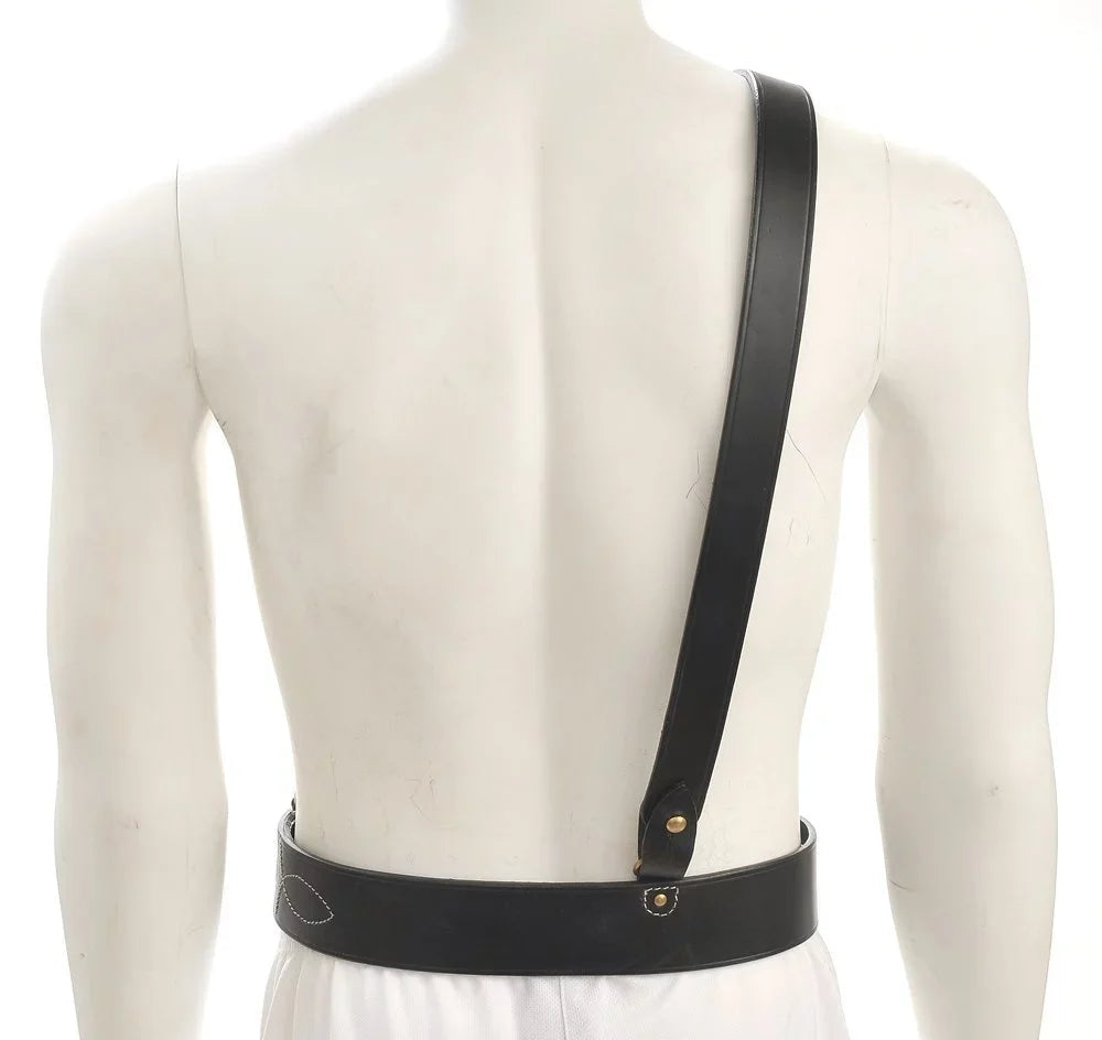 Belt Strap Black WW1 will Leather Browne 45" Sam with 42"- Shoulder fit
