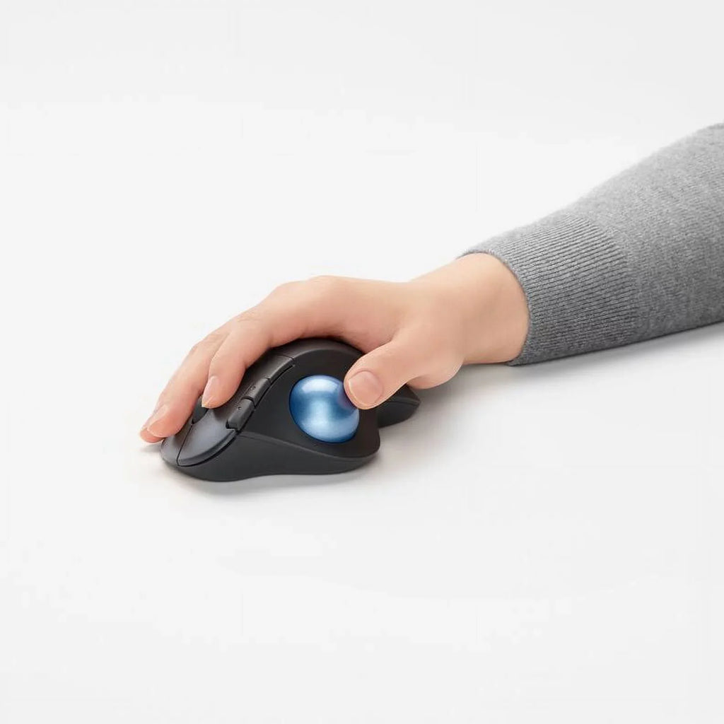 Black Logitech Wireless Easy Control, Tracking, Trackball Thumb Ergonomic Smooth Mouse,