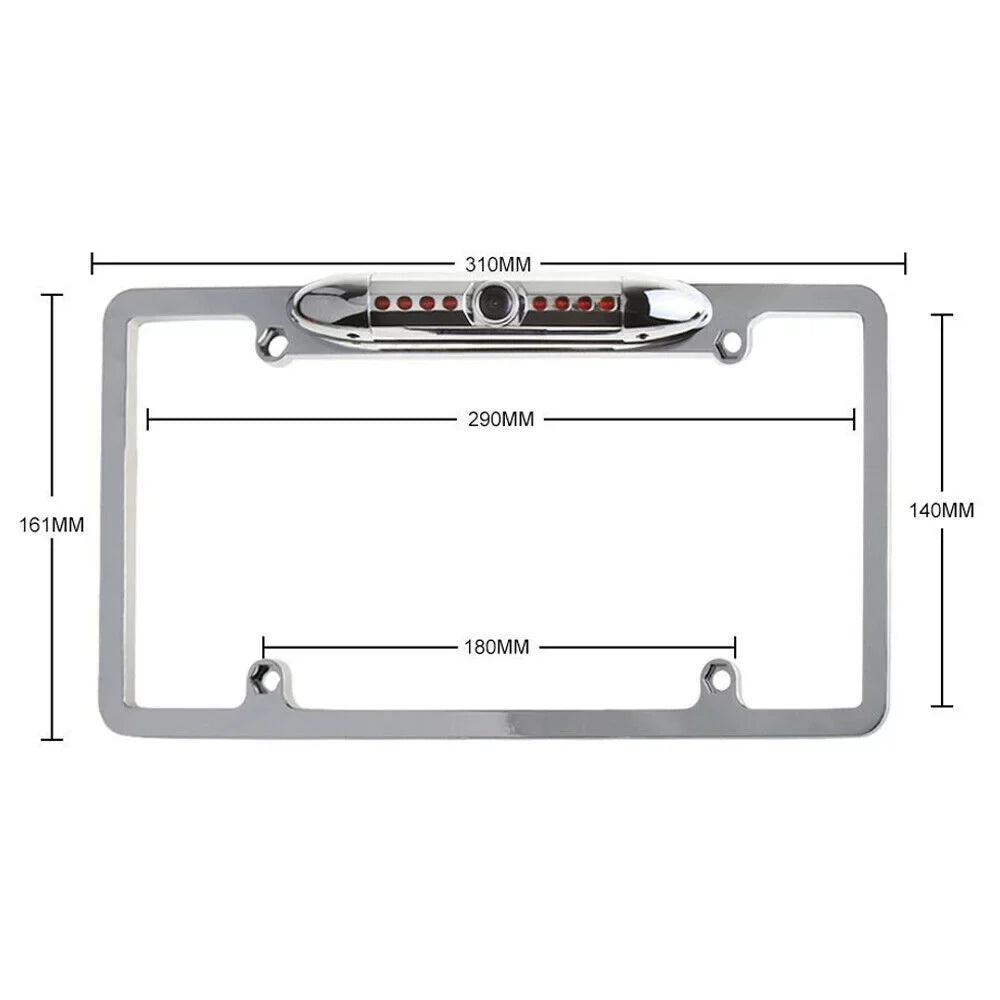 with Wide Angle Slim Universal HD Plate Chrome License Viewing Camera