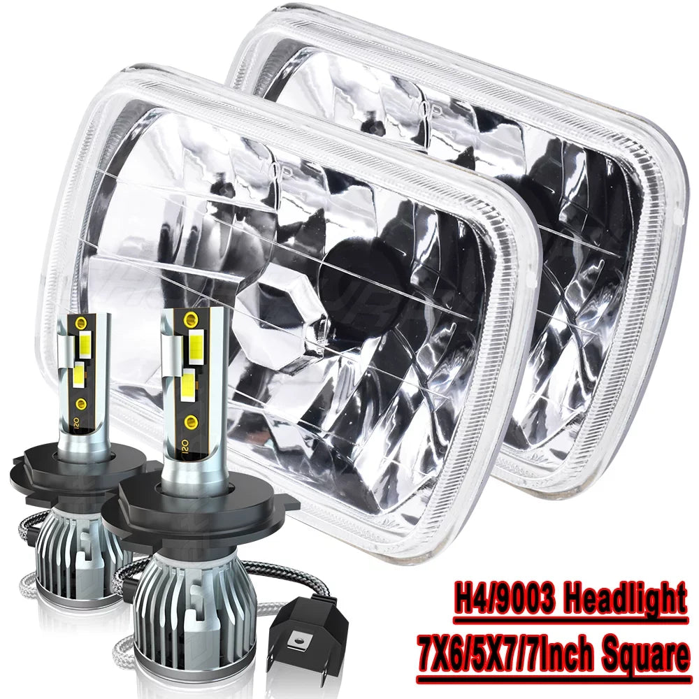 5X7 Beam YJ LED Rectangle Jeep XJ Hi-Lo Wrangler Cherokee For Headlights 7x6