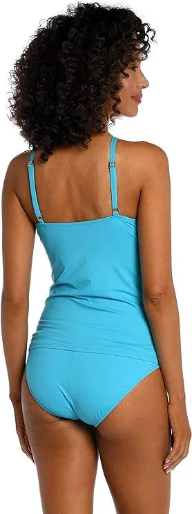 Tankini Goddess La Top High Island Women's Keyhole Swimsuit Blanca Neck