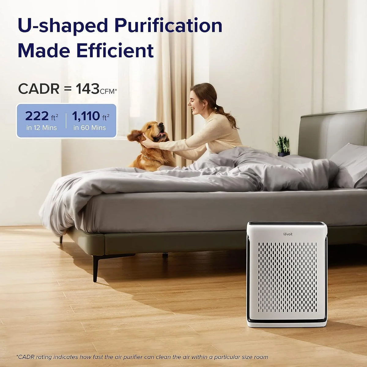 Hair, 1110 Air to HEPA Smart Filters, Washable WiFi, Light Quality 100S Home for Purifiers Pet Allergies, LEVOIT Vital Bedroom Captures Air Smoke, Ft² Large Up Room with and Dust, Filter Sensors,