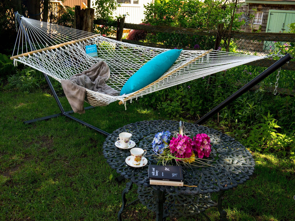 144” Person White Adjustable Hammock The Collection Hamptons Two Cotton Rope