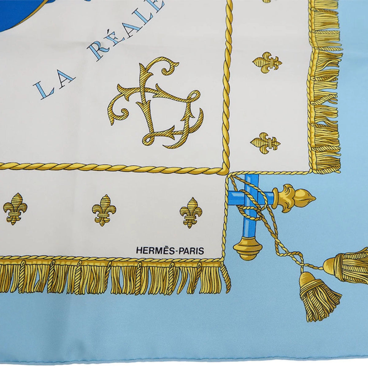 (Like Light Scarf New) Blue Silk Hermes Pre-Owned