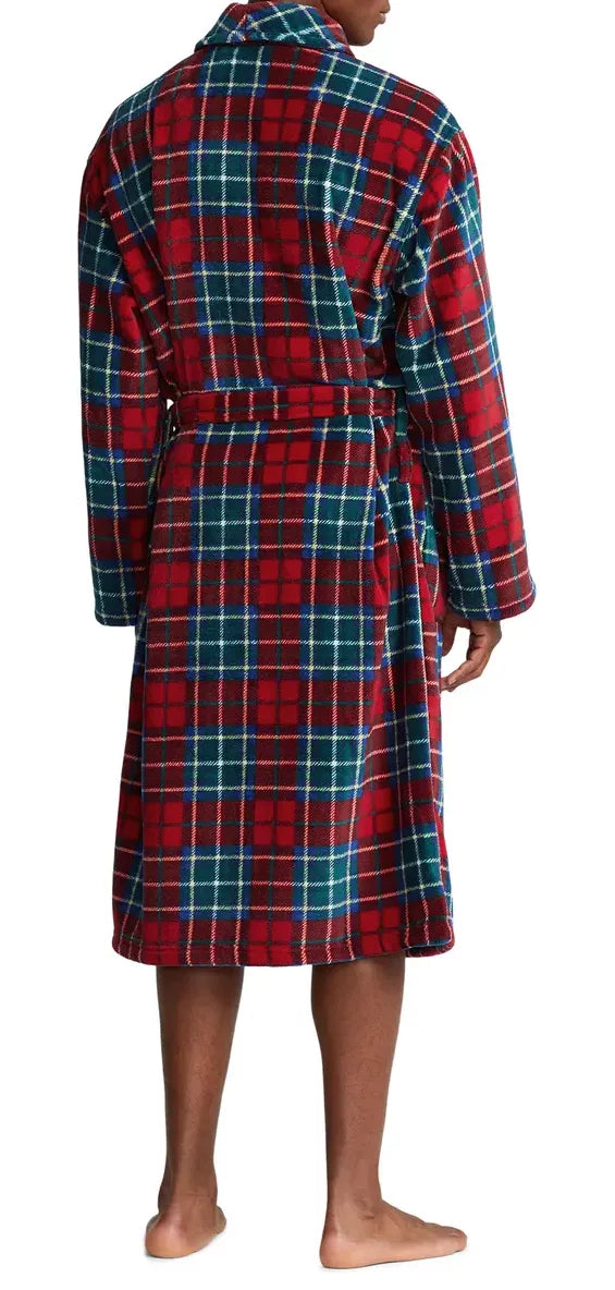Small TARTAN US Microfleece Men's Ralph Lauren Robe, Polo PLAID Plaid