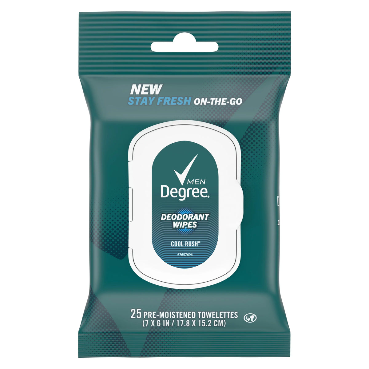 Rush 25ct Cool On-The-Go Men Wipes Deodorant Degree
