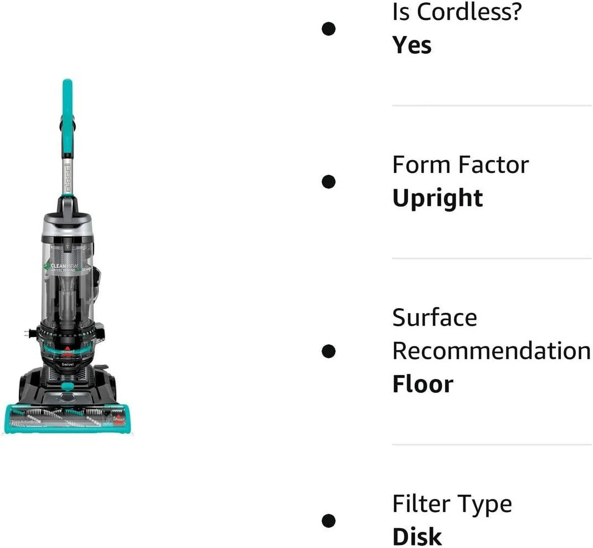 Swivel CleanView Pet Rewind, Automatic Release Vacuum (Color Cord Rewind may Quick and Swivel Wand, Bissell vary),Black Cleaner, Reach 3197A with Steering
