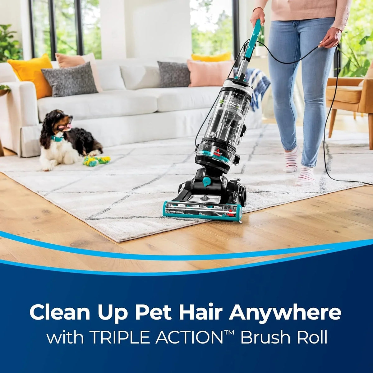 Swivel CleanView Pet Rewind, Automatic Release Vacuum (Color Cord Rewind may Quick and Swivel Wand, Bissell vary),Black Cleaner, Reach 3197A with Steering