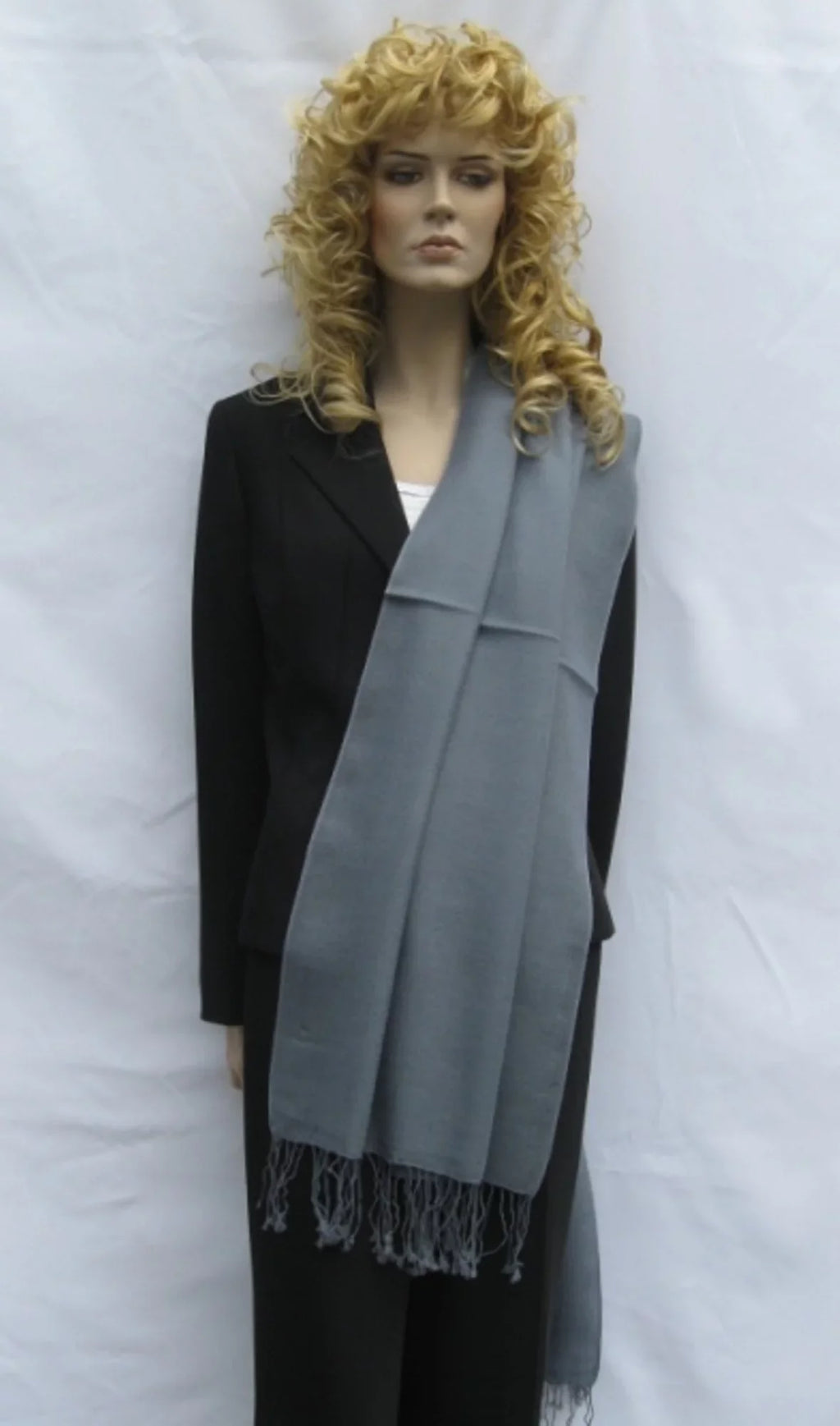 (Slate Shawl) Shawl/Shawls/Scarf/Scarves/Wrap/Stole/Muffler/Cape/Ruana/Blanket/Throw/Pashmina Shawl/Cashmere Grey Scarf/Wool/Silk Regular