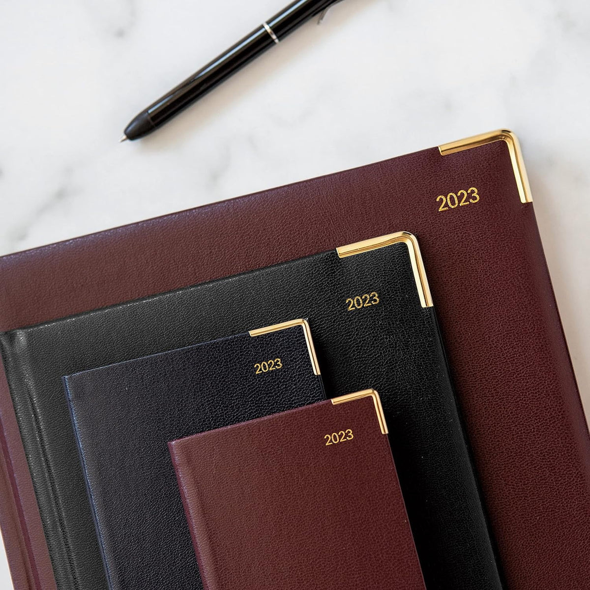 Landscape Months Slim 13 Month Per 2023 2024, Page, Per Diary Planner, Daily Jan (Black) London - Of 3 5/8" 12S Page, 1/4" 6 Classic Day Jan 2023
