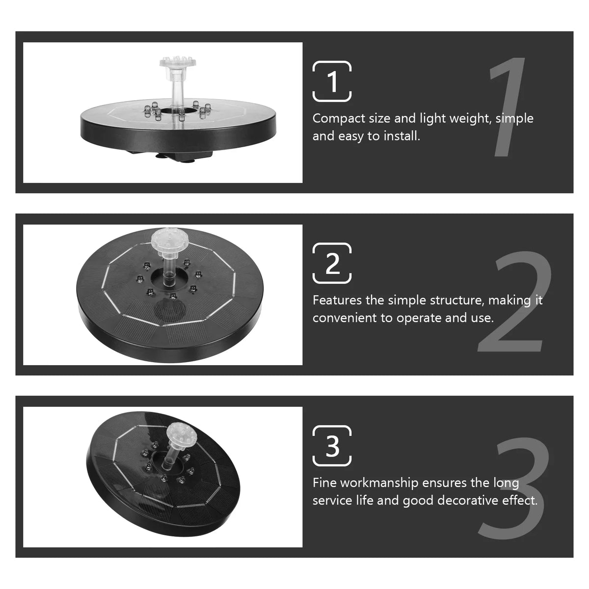 1 Pond Fountain LED Fountain Solar Creative with Fountain Light Guichaokj Outdoor of set