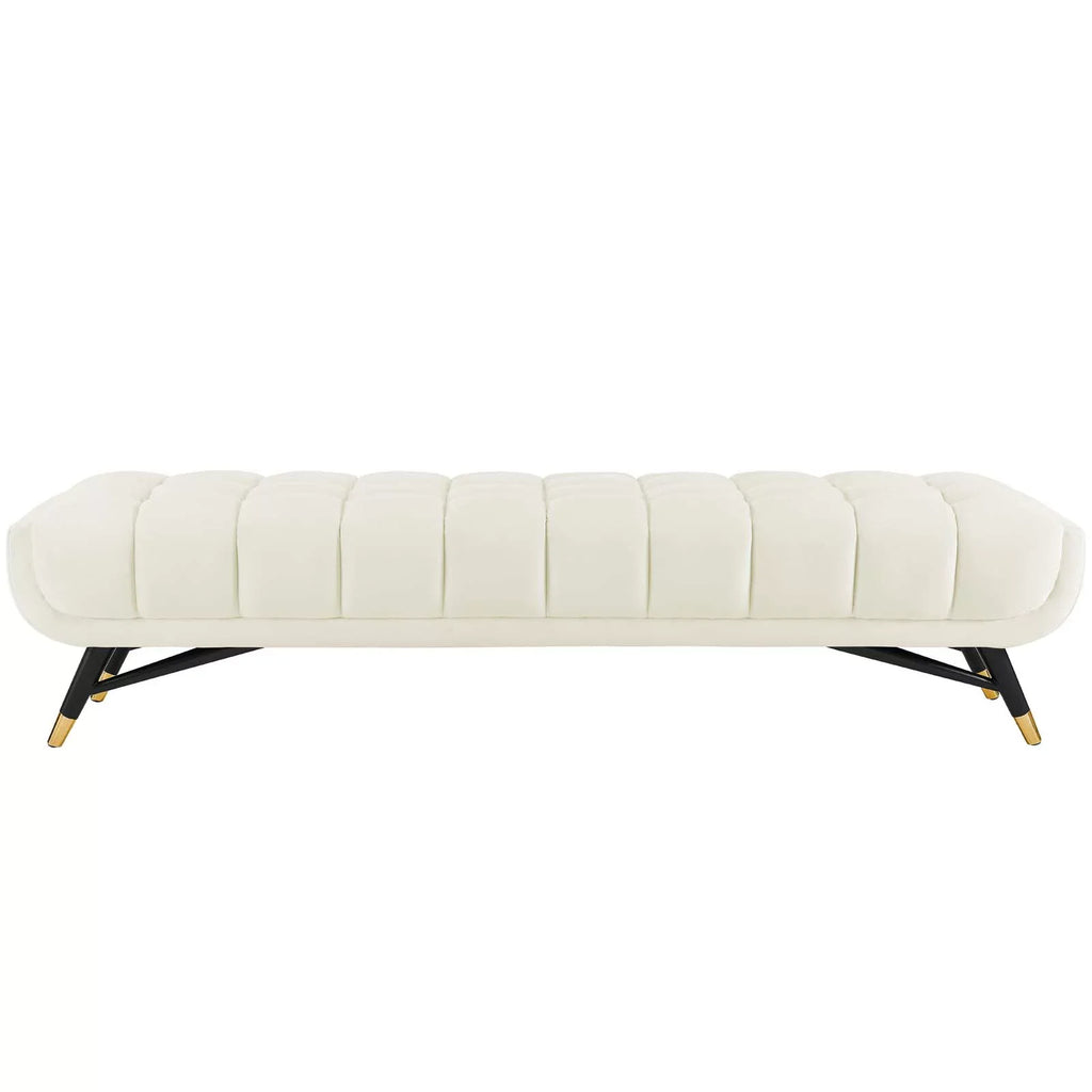 Ivory Adept Modway Velvet in Performance Bench
