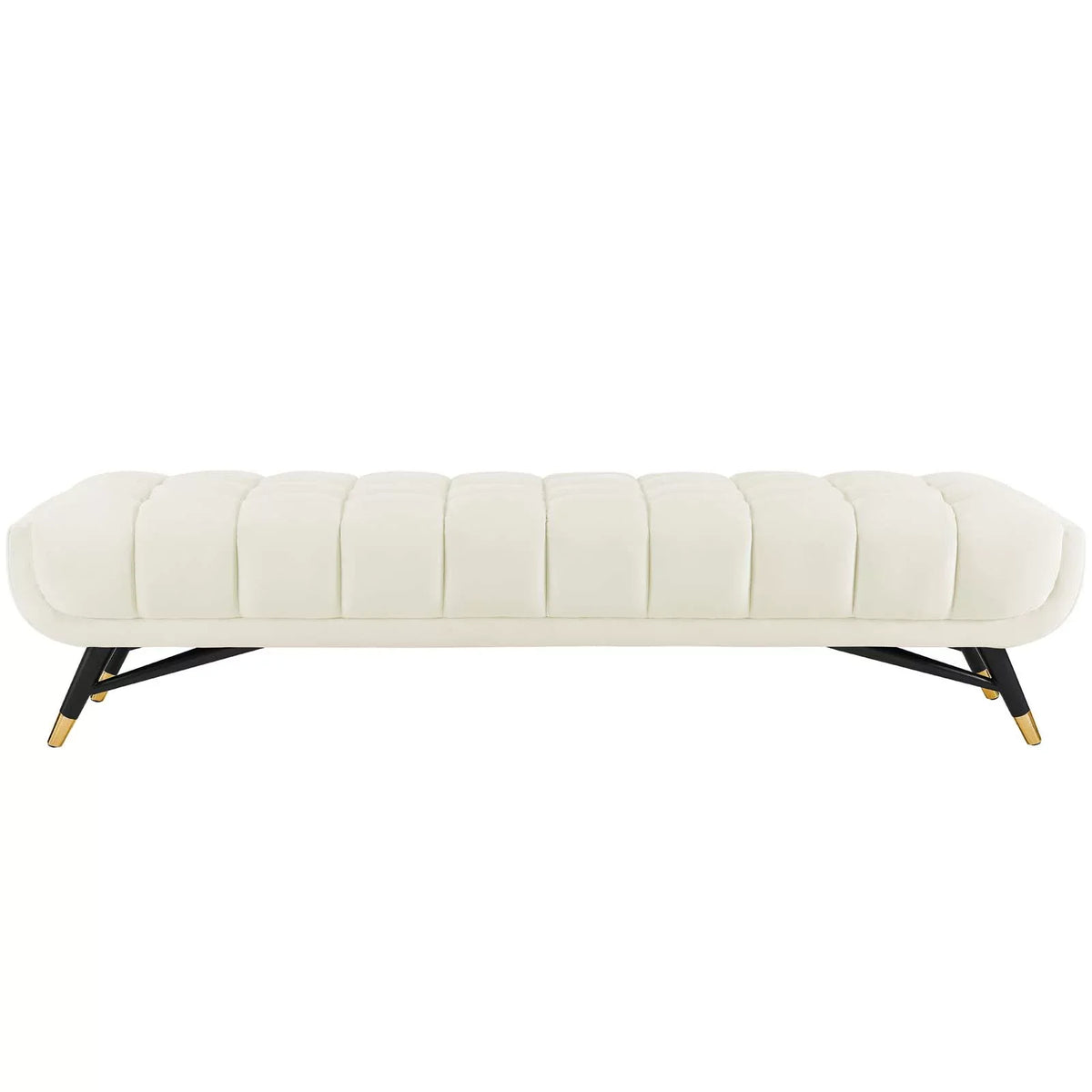 Ivory Adept Modway Velvet in Performance Bench