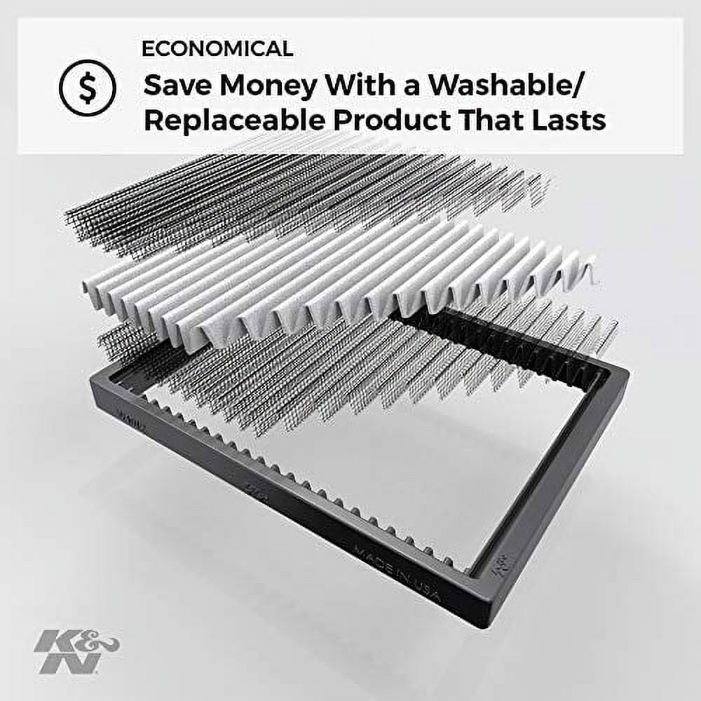 Dodge/Chrysler Washable Town and VF2038 Reusable: & (Grand Select nation Models, Van, K&N Vehicle For Designed Caravan, Filter: Air 2008-2018 Van) Cargo Cabin