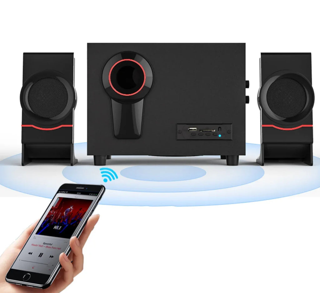 Classic Bluetooth Desktop Bass Speakers Speaker, Computer Style Portable Wood Wired Music for Mini Vintage HiFi Subwoofer, Speaker Wooden PC/Laptop Retro 4.2 USB2.1