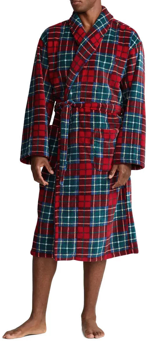 Small TARTAN US Microfleece Men's Ralph Lauren Robe, Polo PLAID Plaid