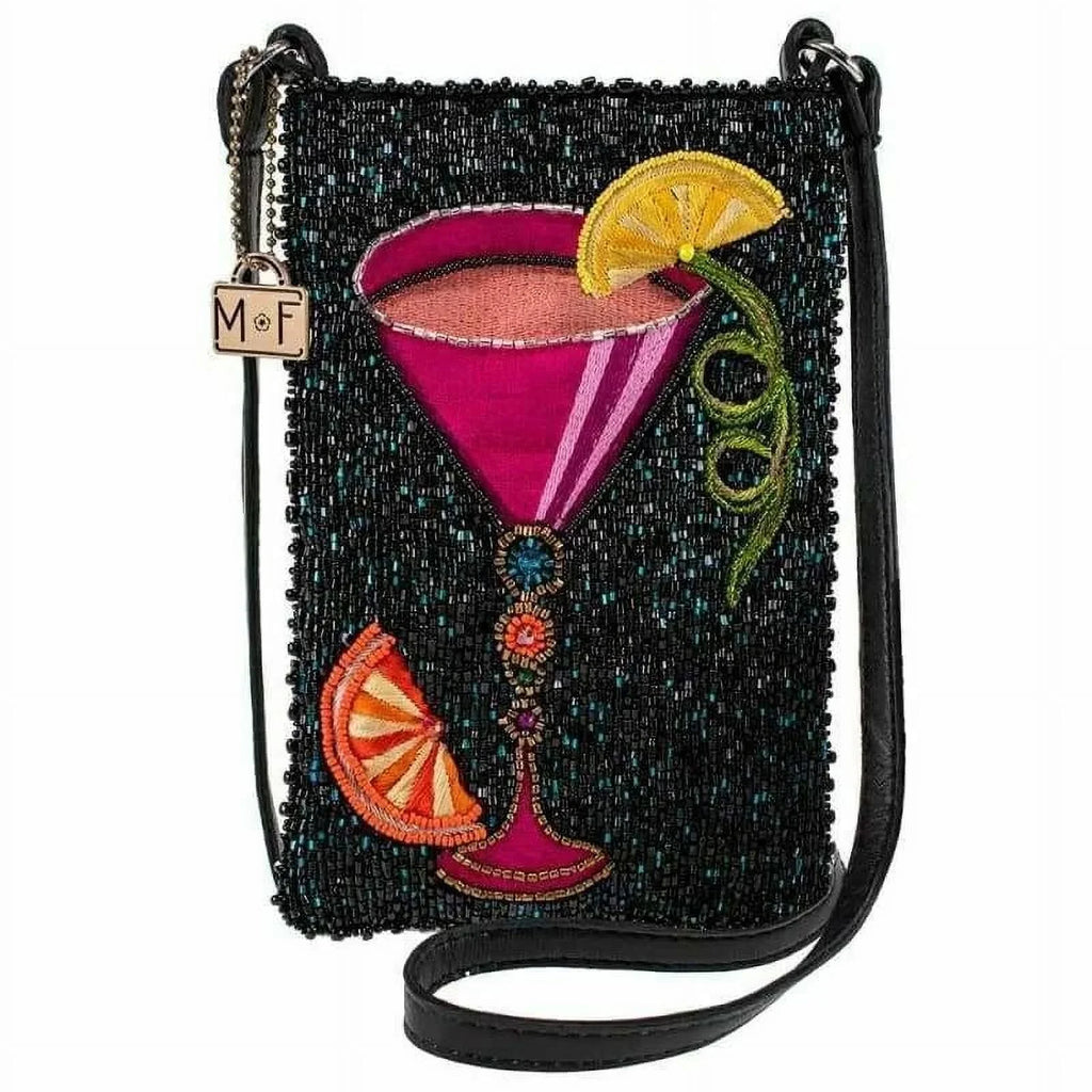 Leather Beaded Crossbody Mary Shoulder Frances NEW Bag Phone Take a Sip Cocktail Bag