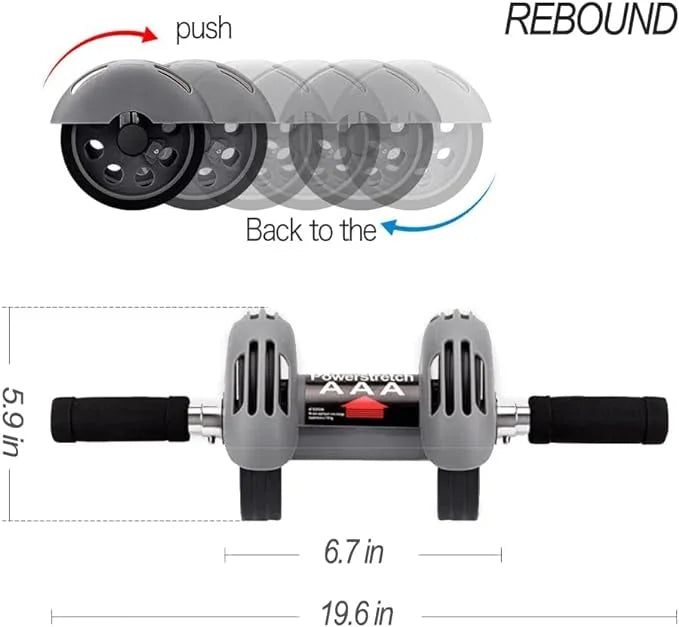 Wheel Fitness Automatic BY Gym Trainer at Core Home Equipmen Beginner Roller Dual for DCJA Exercise Abdominal Or Workouts Rebound