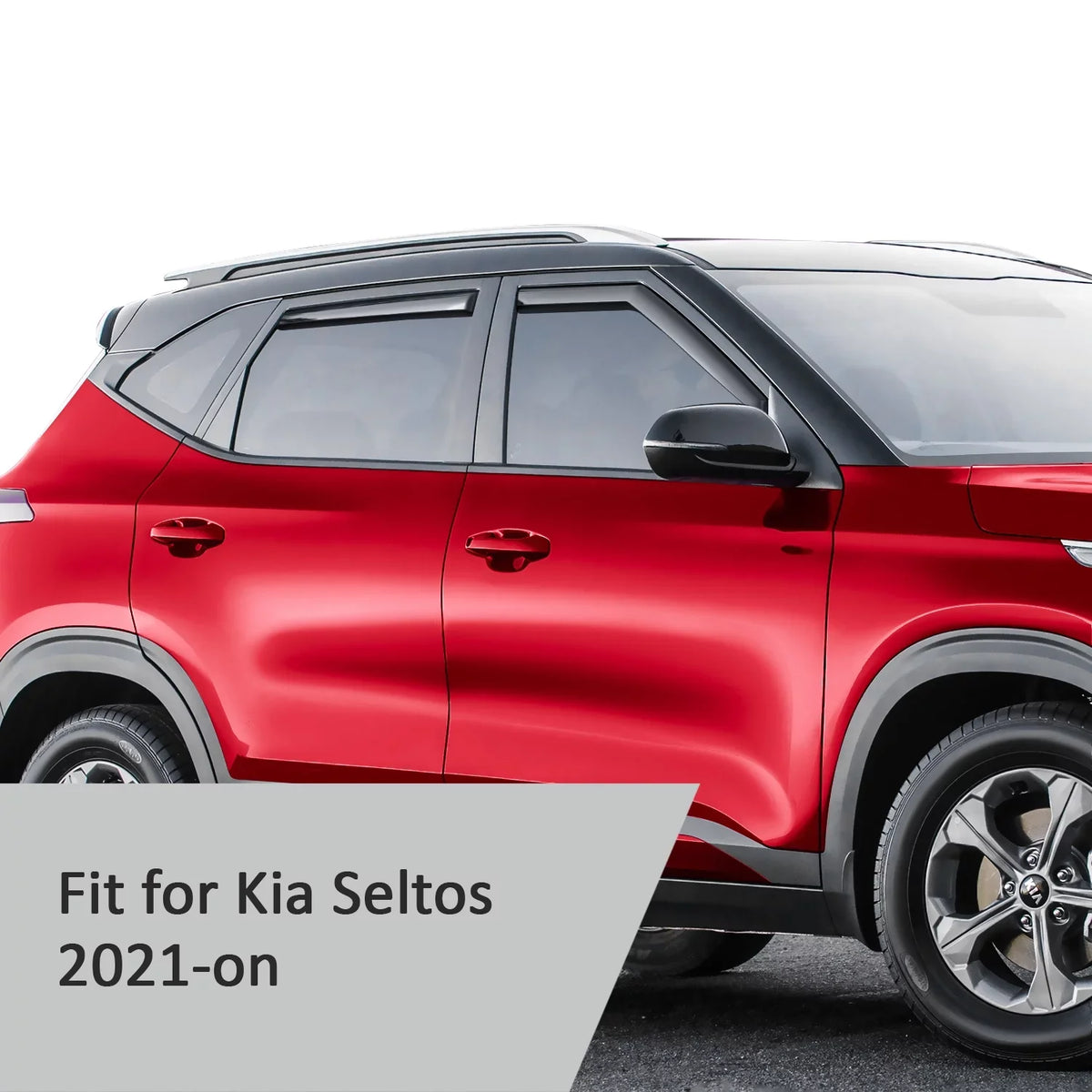Voron Vent Deflectors, 4 Glass Rain Kia - Visors, Pieces Extra Guards Durable in-Channel Window Seltos 2021-2024, 200551 for Window