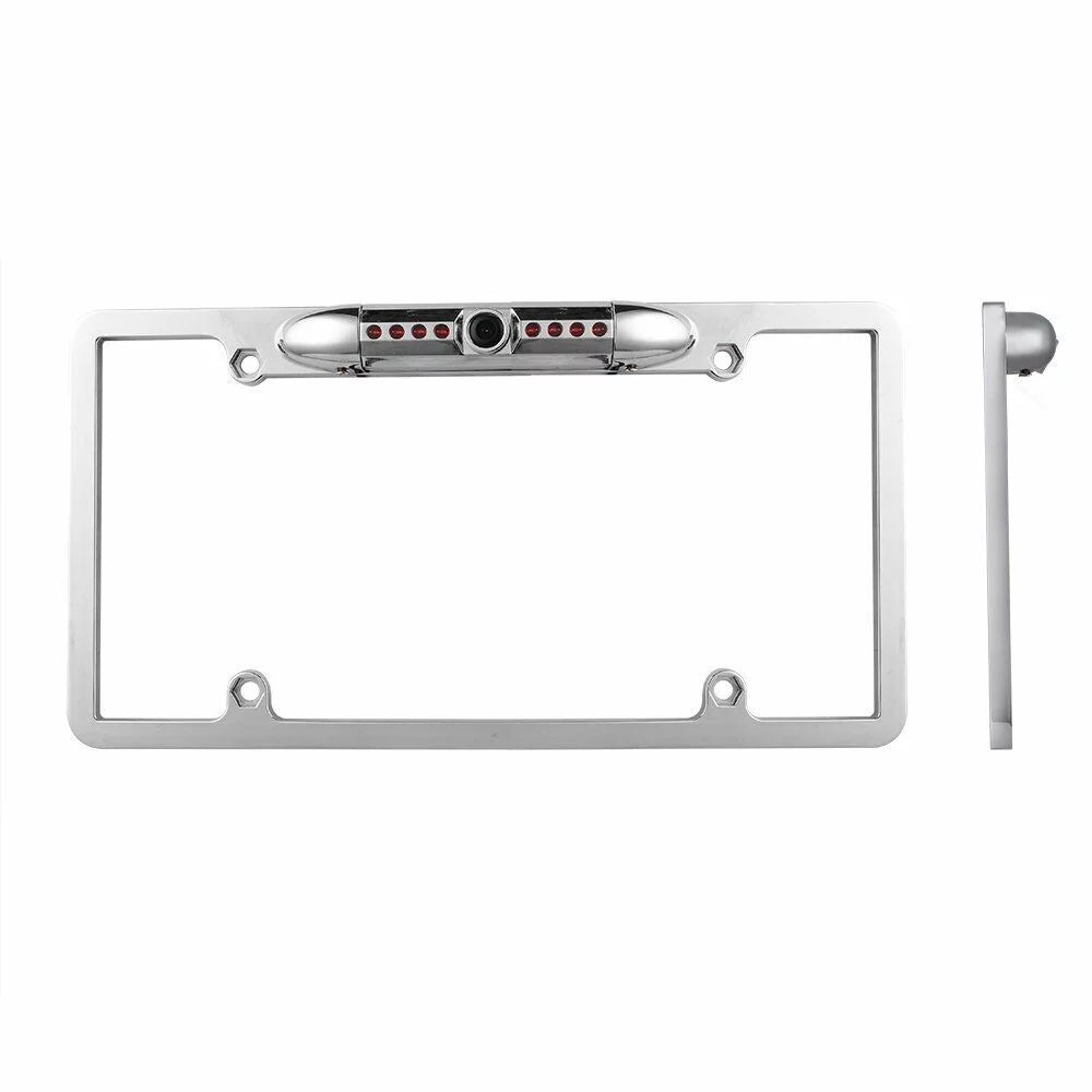 with Wide Angle Slim Universal HD Plate Chrome License Viewing Camera