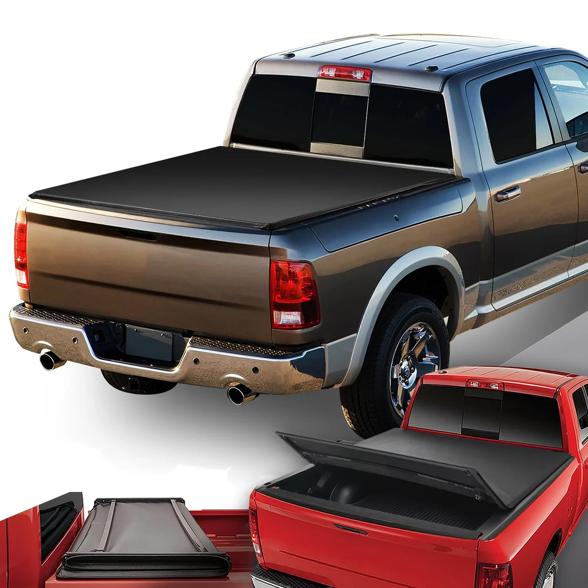 Bed Truck Cover 5.7' Motoring 2021 Fleetside Soft DNA 2009 to Trunk 1500 Tonneau Ram Adjustable -Fold TTC-TRISOFT-018 For Top Tri