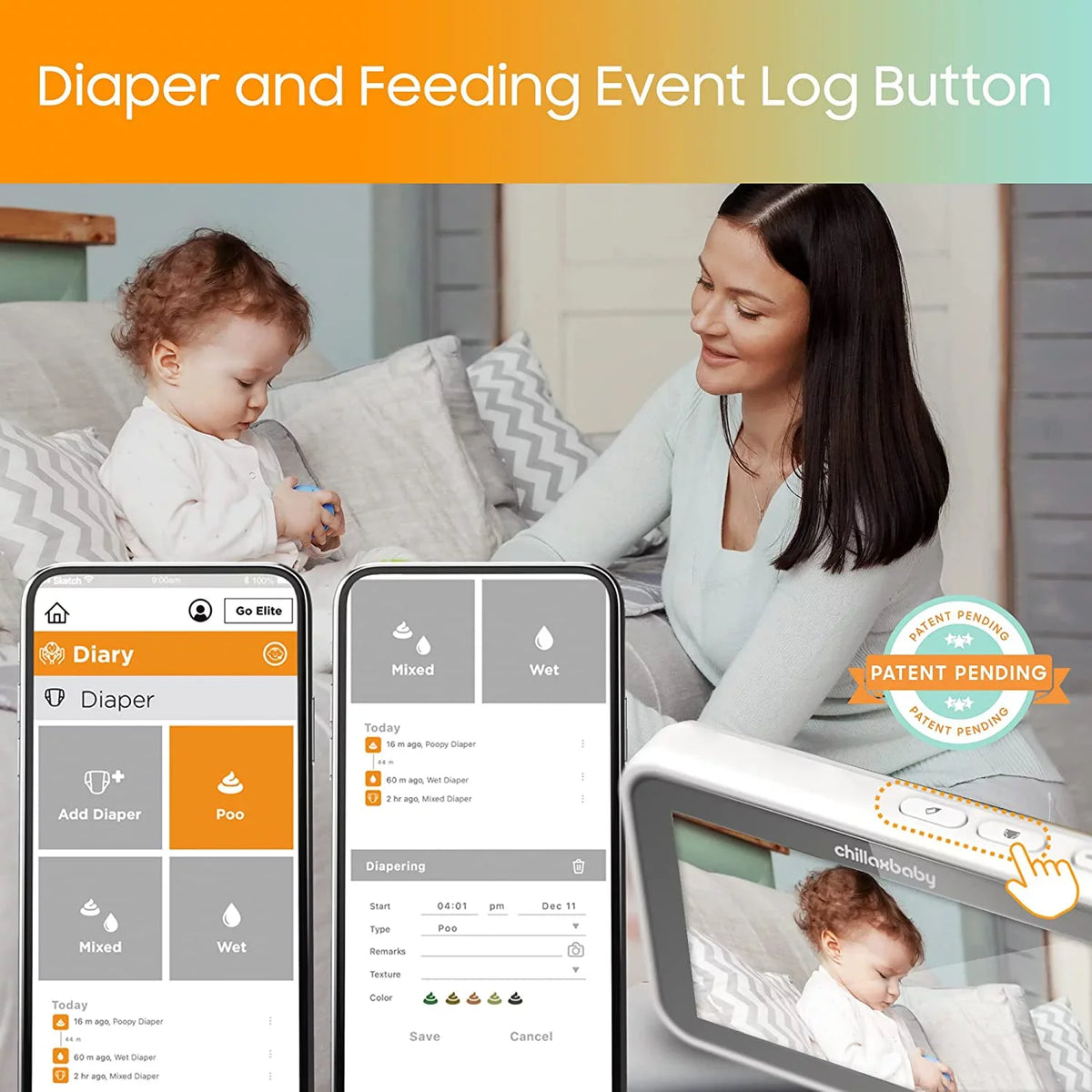 CHILLAX Baby Vision Monitor HogoR Full Night by WiFi Giraffe Pro Camera 2-Way Audio Smart HD