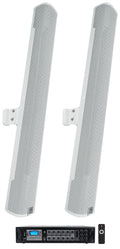 32" White Speakers+Amp Column Commercial 70V COL800-WH Wall Array JBL (2) Mount